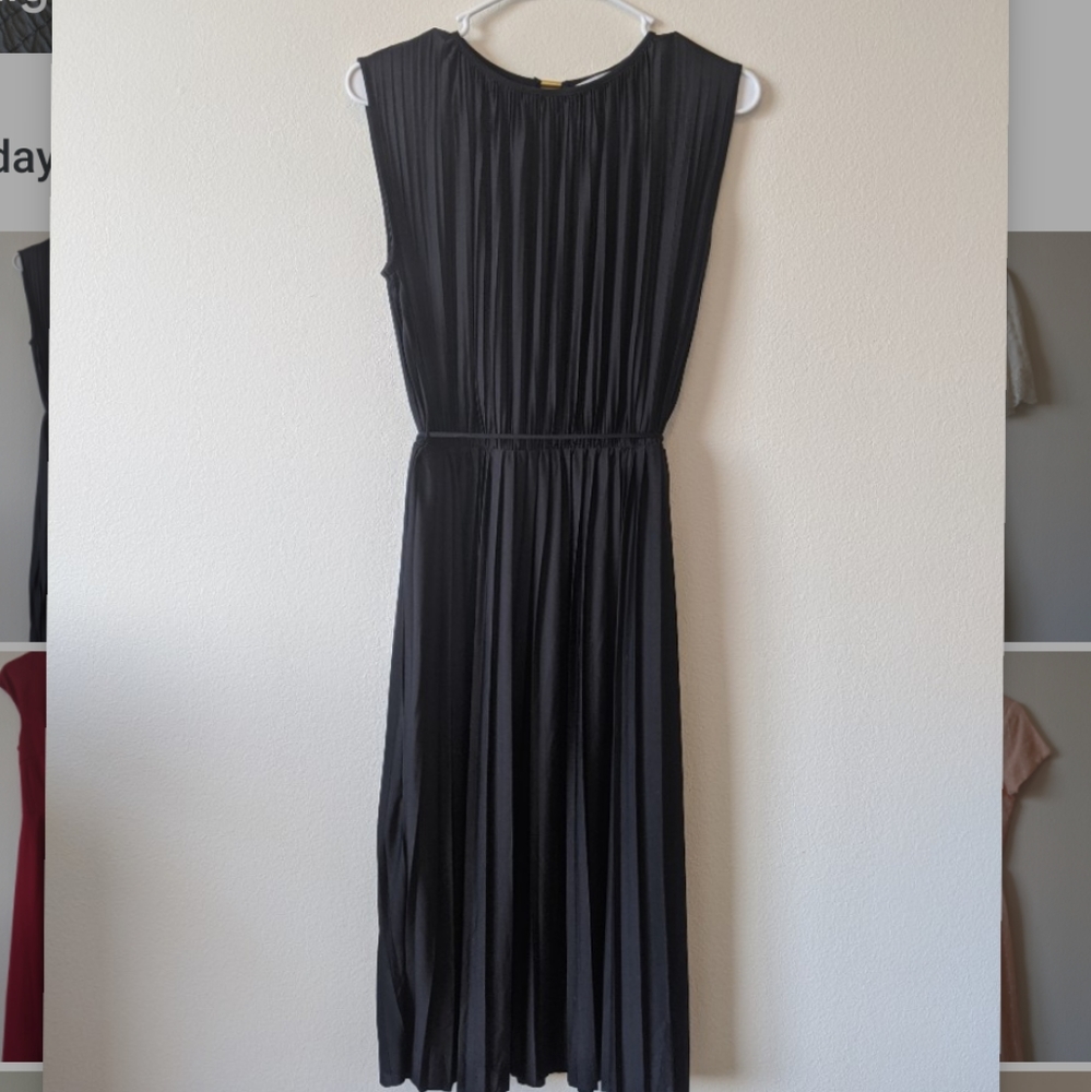 Black satin flowy dress